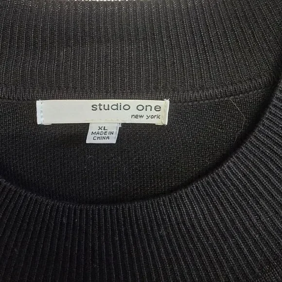Studio 1 Women's Knit Sweater Dress Size XL Black NWT (A45) - Picture 4 of 8